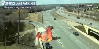 Camión arde en llamas en autopista de Minnesota