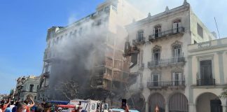 Explosión destruye el Hotel Saratoga de Cuba