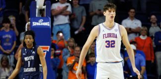 Olivier Rioux hace historia: el jugador más alto del baloncesto universitario debuta con los Gators