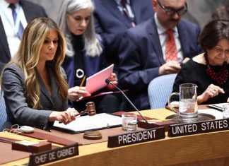 Melania Trump preside una sesión del Consejo de Seguridad de la ONU
